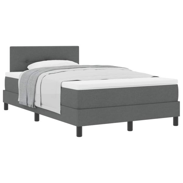 Boxspringbett mit Kopfteil Dunkelgrau 120 x 190 cm Stoff