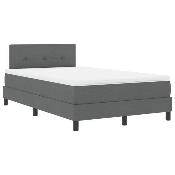Boxspringbett mit Kopfteil Dunkelgrau 120 x 190 cm Stoff