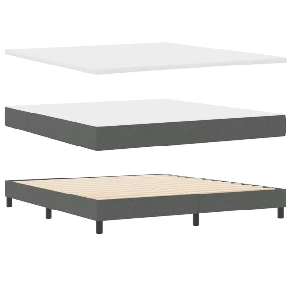 Boxspringbett mit Kopfteil Dunkelgrau 180 x 200 cm Stoff