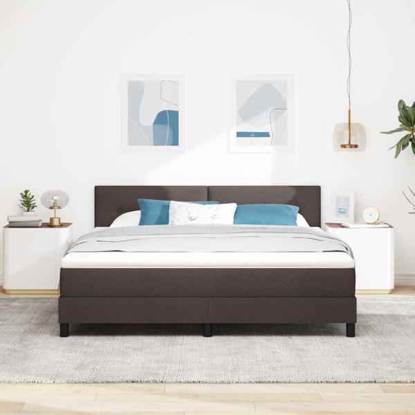 Boxspringbett mit Kopfteil Dunkelbraun 180 x 200 cm Stoff
