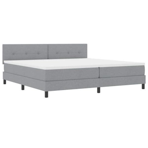 Boxspringbett mit Kopfteil Hellgrau 200 x 200 cm Stoff