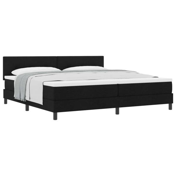 Boxspringbett mit Kopfteil Schwarz 200 x 200 cm Stoff