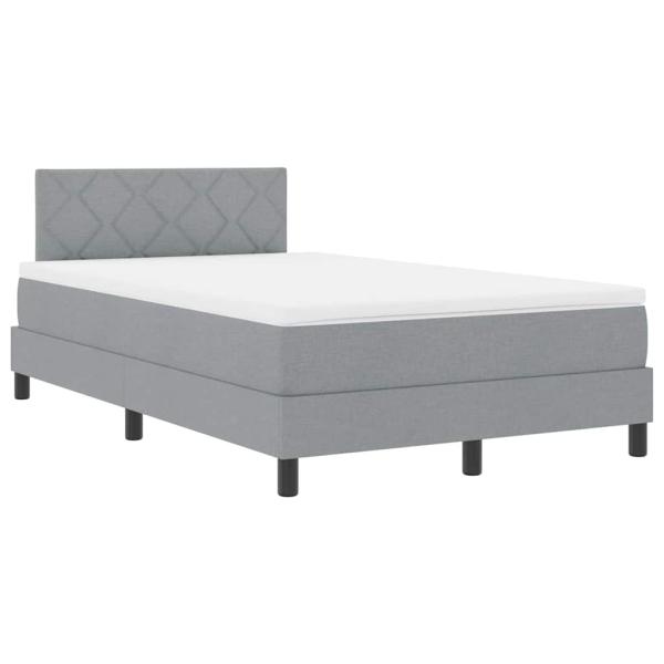 Boxspringbett mit Kopfteil Hellgrau 120 x 190 cm Stoff