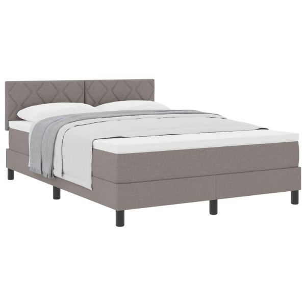 Boxspringbett mit Kopfteil Taupe 140 x 200 cm Stoff