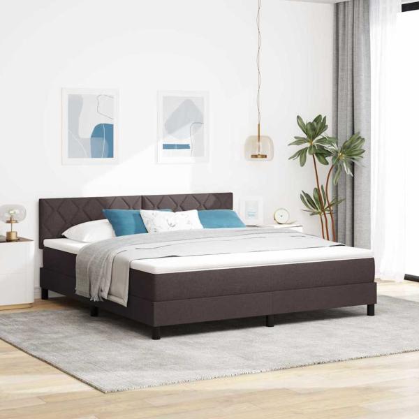 ARDEBO.de - Boxspringbett mit Kissen Dunkelbraun 180 x 200 cm Stoff