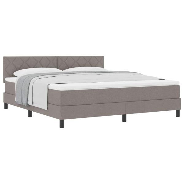 Boxspringbett mit Kopfteil Taupe 180 x 200 cm Stoff