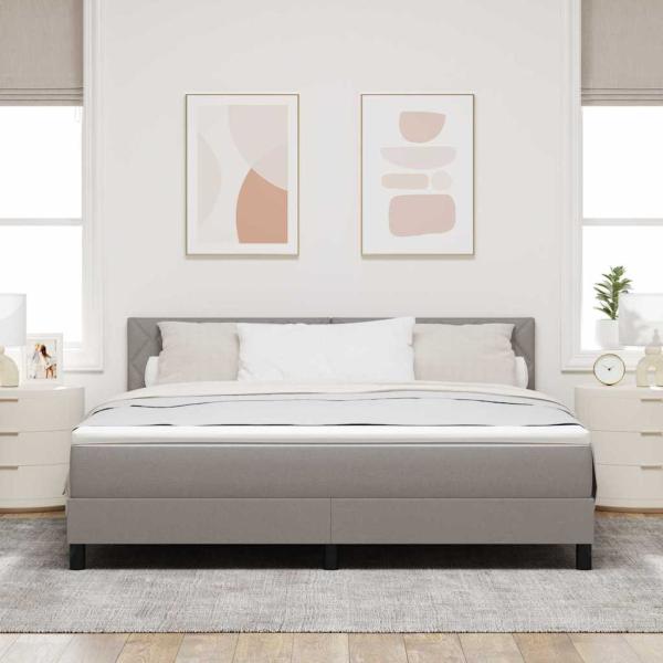 Boxspringbett mit Kopfteil Taupe 180 x 200 cm Stoff