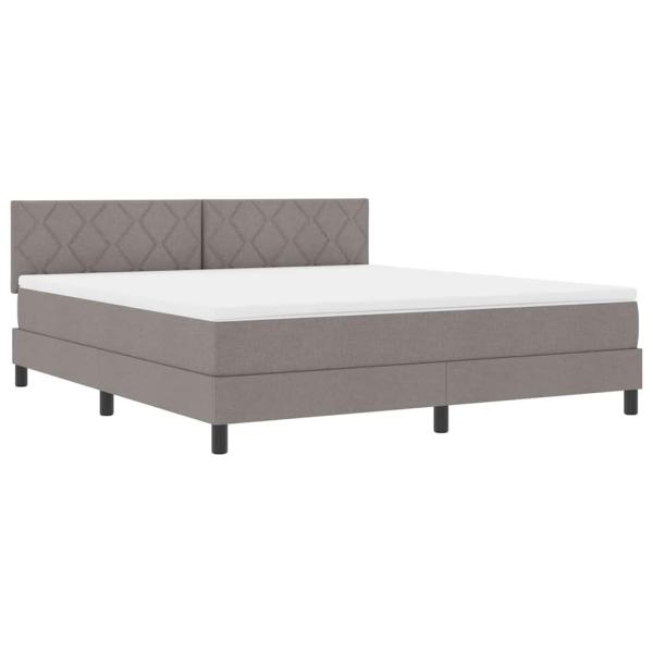 Boxspringbett mit Kopfteil Taupe 180 x 200 cm Stoff
