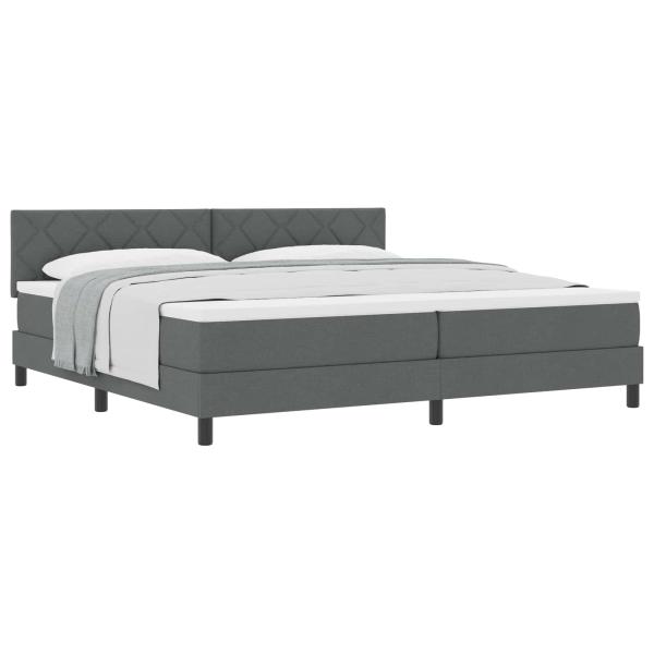 Boxspringbett mit Kissen Dunkelgrau 200 x 200 cm Stoff