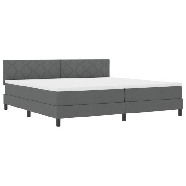 Boxspringbett mit Kissen Dunkelgrau 200 x 200 cm Stoff