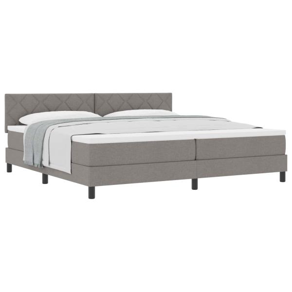 Boxspringbett mit Kopfteil Taupe 200 x 200 cm Stoff
