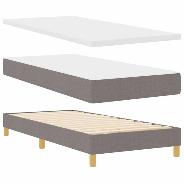 Boxspringbett mit Kissen mit Kopfteil Taupe 90 x 190 cm Stoff