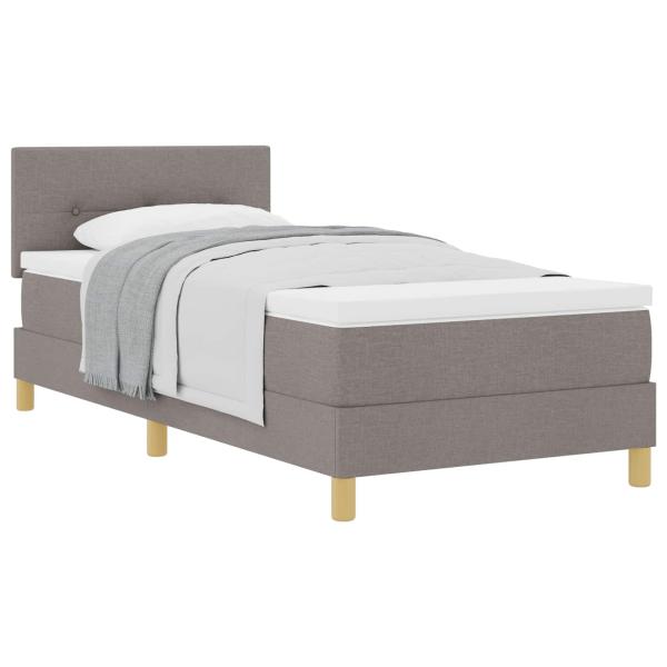 Boxspringbett mit Kissen mit Kopfteil Taupe 90 x 200 cm Stoff
