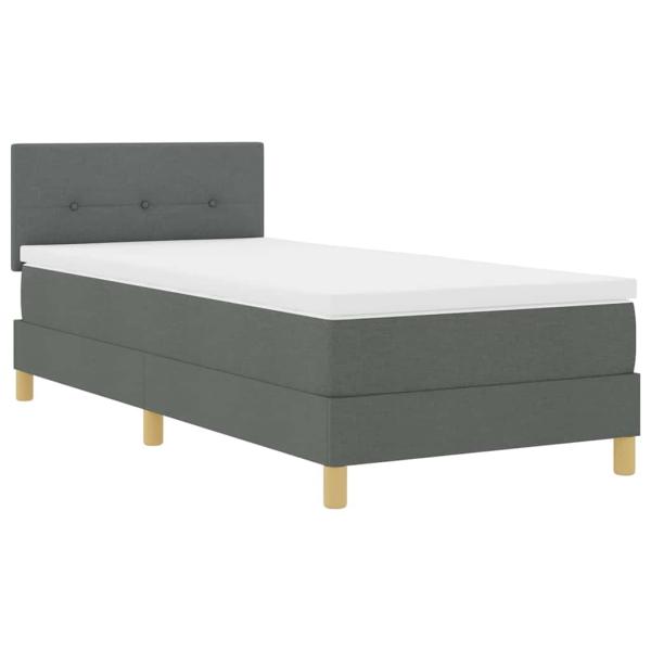 Boxspringbett mit Kissen Dunkelgrau 100 x 200 cm Stoff