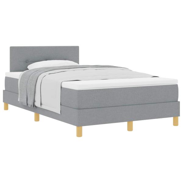 Boxspringbett mit Kissen Hellgrau 120 x 190 cm Stoff