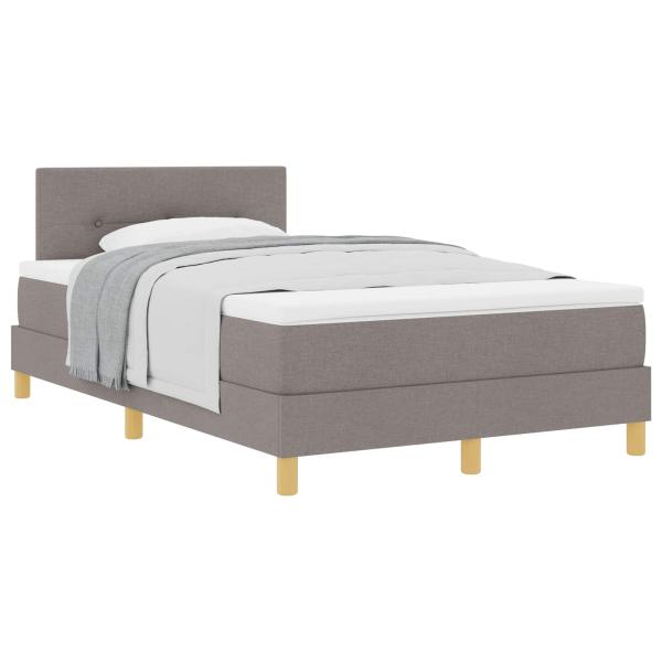 Boxspringbett mit Kissen mit Kopfteil Taupe 120 x 190 cm Stoff