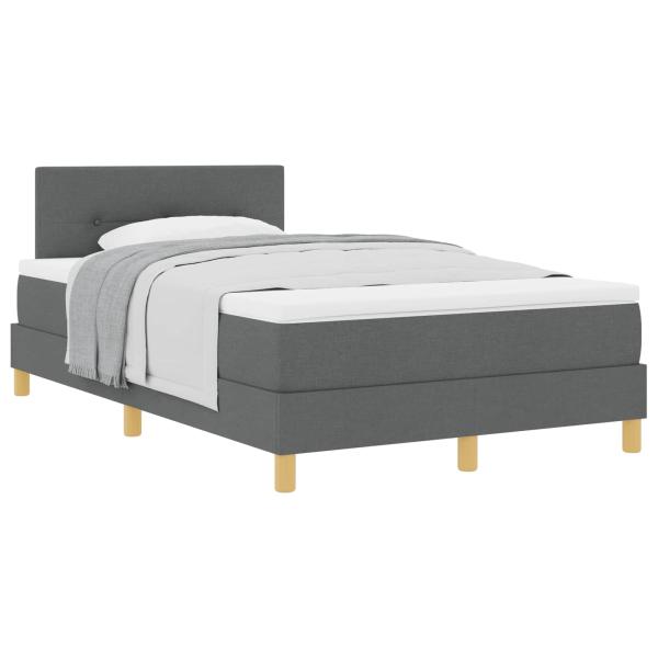 Boxspringbett mit Kissen Dunkelgrau 120 x 200 cm Stoff