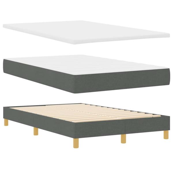 Boxspringbett mit Kissen Dunkelgrau 120 x 200 cm Stoff