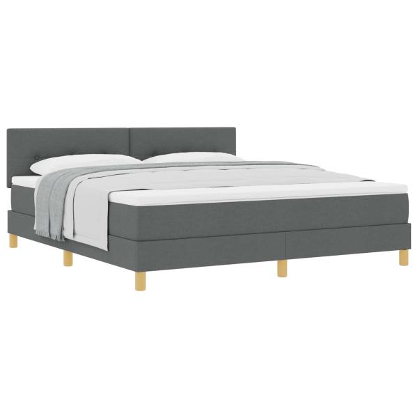 Boxspringbett mit Kissen Dunkelgrau 180 x 200 cm Stoff