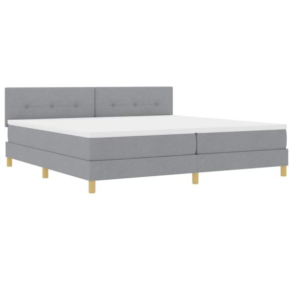 Boxspringbett mit Kissen Hellgrau 200 x 200 cm Stoff