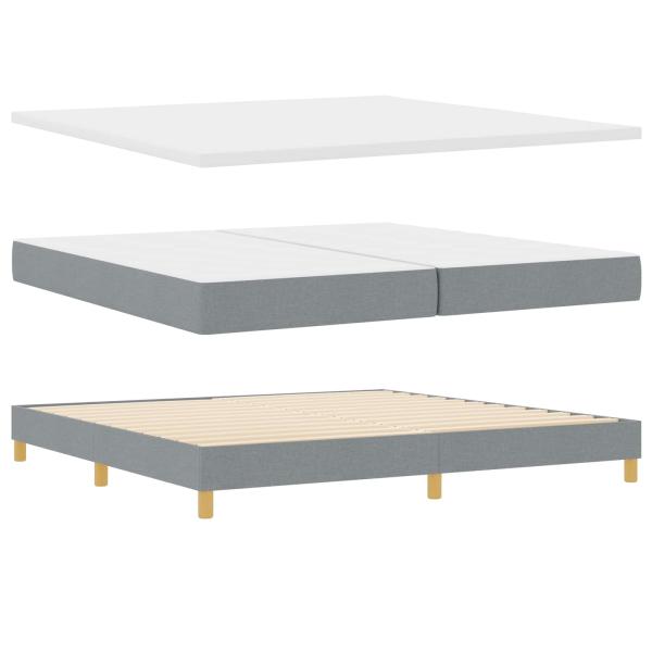 Boxspringbett mit Kissen Hellgrau 200 x 200 cm Stoff