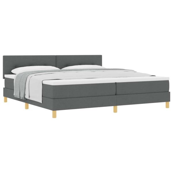 Boxspringbett mit Kissen Dunkelgrau 200 x 200 cm Stoff