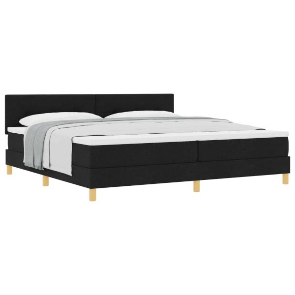 Boxspringbett mit Kissen Schwarz 200 x 200 cm Stoff