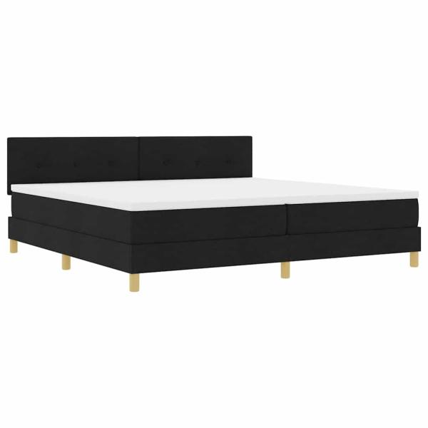 Boxspringbett mit Kissen Schwarz 200 x 200 cm Stoff