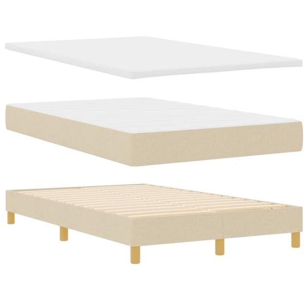 Boxspringbett mit Kissen mit Kopfteil Creme 120 x 200 cm Stoff