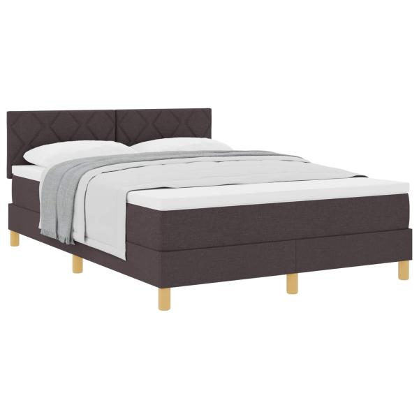 Boxspringbett mit Kissen Dunkelbraun 160 x 200 cm Stoff