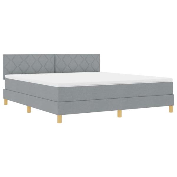 Boxspringbett mit Kissen Hellgrau 180 x 200 cm Stoff