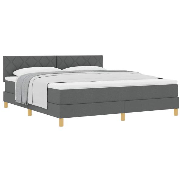 Boxspringbett mit Kissen Dunkelgrau 180 x 200 cm Stoff