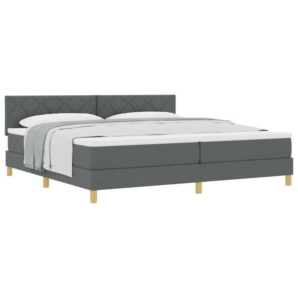Boxspringbett mit Kissen Dunkelgrau 200 x 200 cm Stoff