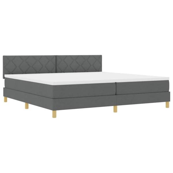 Boxspringbett mit Kissen Dunkelgrau 200 x 200 cm Stoff