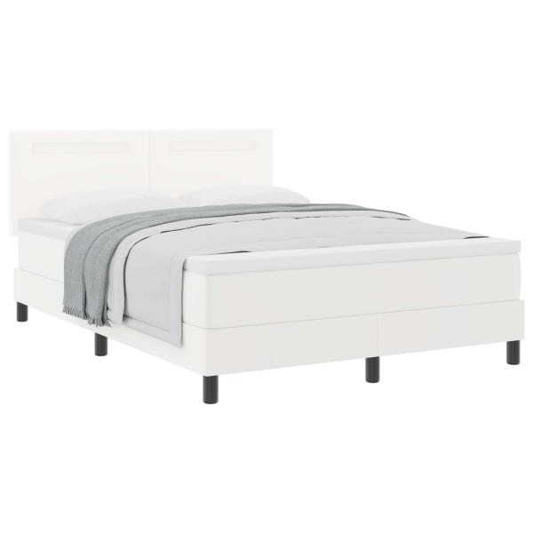 Boxspringbett mit Matratze Weiß 140 x 200 cm Kunstleder