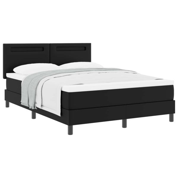 Boxspringbett mit Matratze Schwarz 160 x 200 cm Kunstleder
