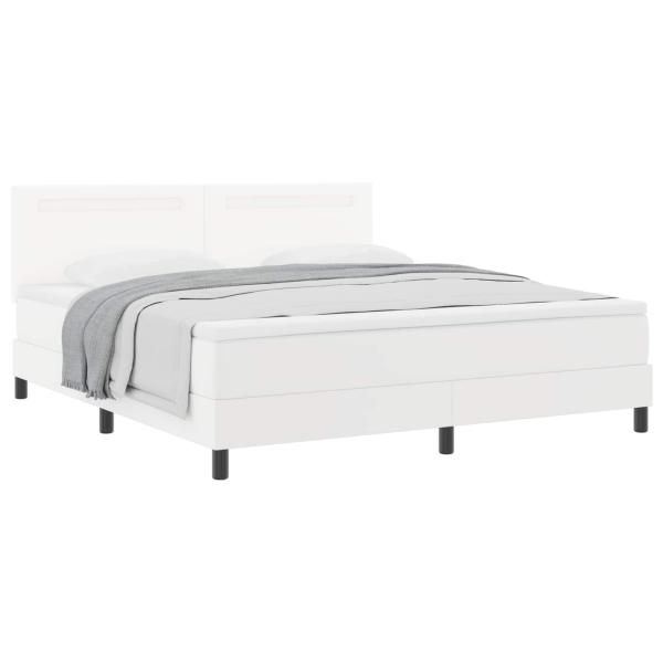 Boxspringbett mit Matratze Weiß 180 x 200 cm Kunstleder