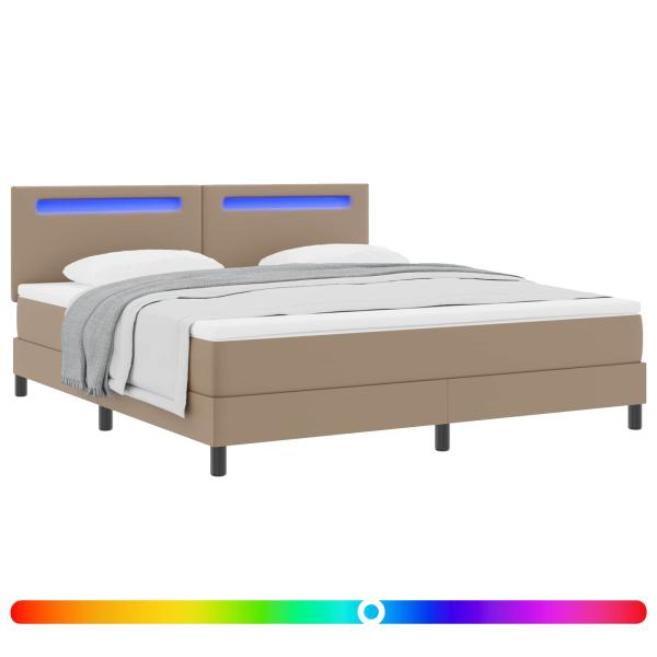 Boxspringbett mit Matratze Cappuccino 180 x 200 cm Kunstleder