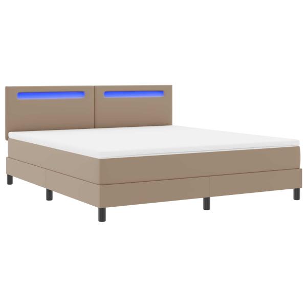 Boxspringbett mit Matratze Cappuccino 180 x 200 cm Kunstleder