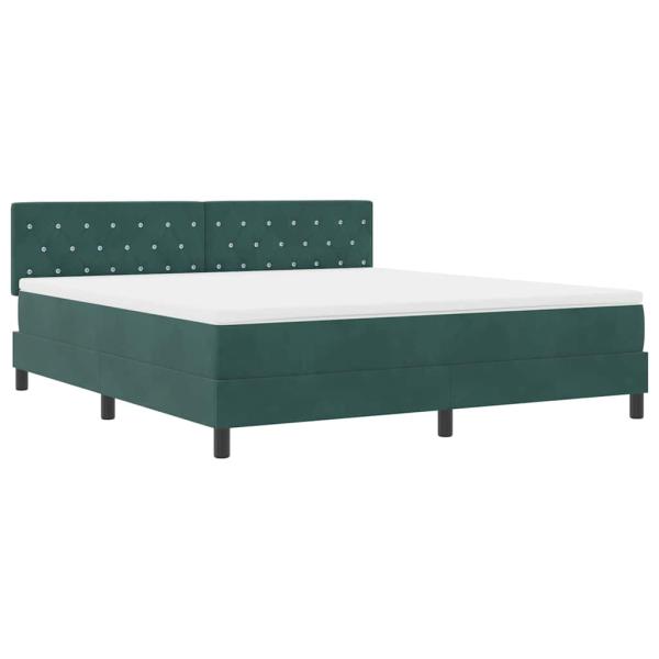 Boxspringbett mit Matratze Dunkelgrün 180 x 200 cm Samt