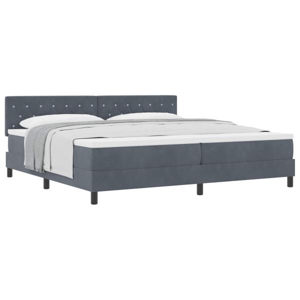 Boxspringbett mit Matratze Dunkelgrau 200 x 200 cm Samt