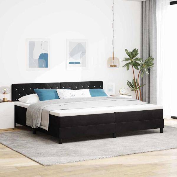 ARDEBO.de - Boxspringbett mit Matratze Schwarz 200 x 200 cm Samt
