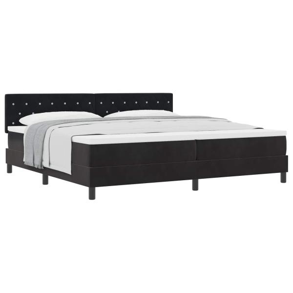 Boxspringbett mit Matratze Schwarz 200 x 200 cm Samt