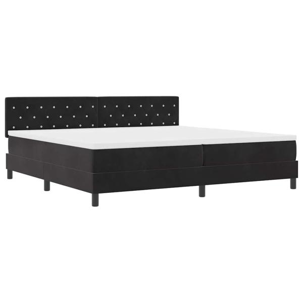 Boxspringbett mit Matratze Schwarz 200 x 200 cm Samt