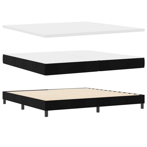 Boxspringbett mit Matratze Schwarz 200 x 200 cm Samt