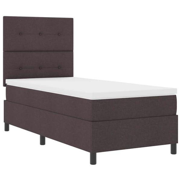 Boxspringbett mit Kopfteil Dunkelbraun 100 x 200 cm Stoff