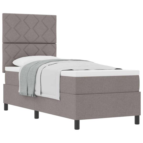 Boxspringbett mit Kopfteil Taupe 80 x 200 cm Stoff
