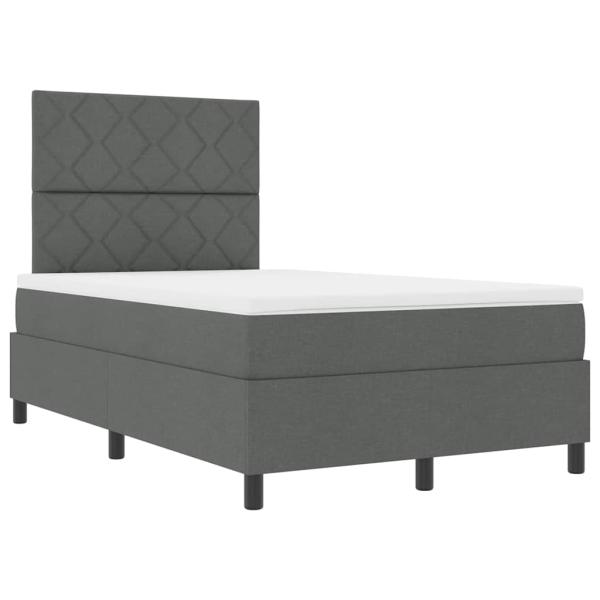 Boxspringbett mit Kopfteil Dunkelgrau 120 x 200 cm Stoff