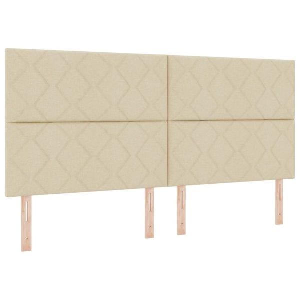 Boxspringbett mit Kopfteil Creme 200 x 200 cm Stoff