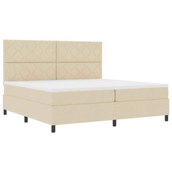 Boxspringbett mit Kopfteil Creme 200 x 200 cm Stoff